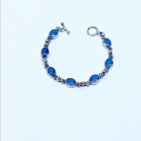 925 Silver and Turquoise Bracelet - Picture 1 of 7
